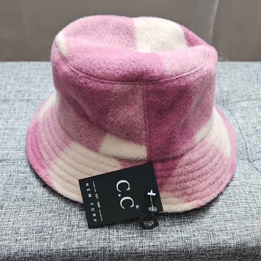 C.C New York Pink and Cream Bucket Hat